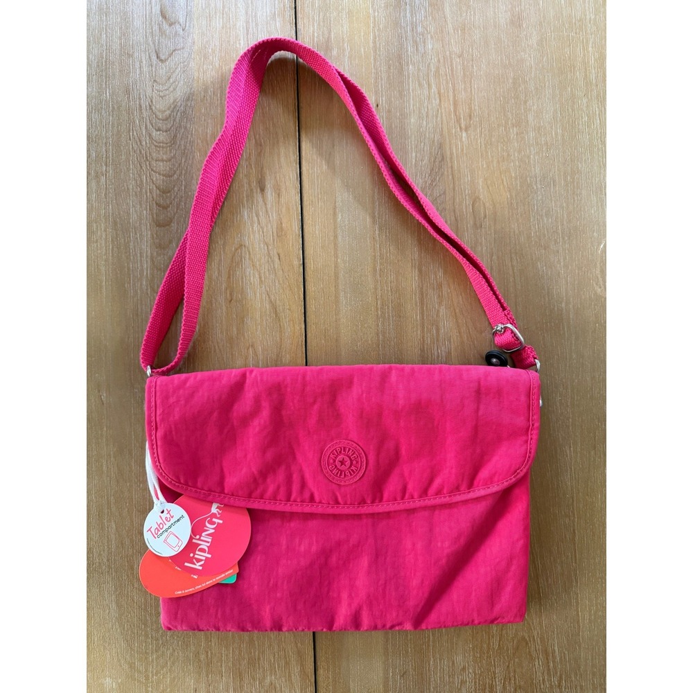 Kipling Crossbody Bag Womens Small Travel Pink Tablet Sleeve Nylon K15184183 NEW